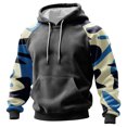 thumbnail image 1 of Men's Pullover Hoodie Long Sleeve Raglan Sweatshirt with Abstract Print Casual Loose Fit Kangaroo Pocket Dark Gray 3XL, 1 of 5