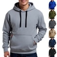 thumbnail image 1 of Men's Pullover Hoodie for Spring, Trendy Casual Long Sleeve Sweatshirt, Streetwear Fleece Top for Daily Wear, Christmas, Fall Season, Lightweight Comfort,Royal Blue,XL, 1 of 5