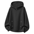 thumbnail image 1 of Men's Pullover Hoodie Sweatshirt Heavyweight Snap Button Neck Detail Long Sleeve Athletic Casual Solid Fleece Streetwear Tops Outwear for Fall Winter, 1 of 6