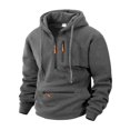thumbnail image 1 of Men’s Pullover Hoodie with Adjustable Drawstring Hood and Multiple Zippered Pockets for Casual Outdoor Wear Dark Gray S, 1 of 6