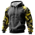 thumbnail image 1 of Men’s Pullover Hoodie with Camouflage Print Long Sleeve Drawstring Hooded Sweatshirt Casual Loose Fit Kangaroo Pocket Dark Gray L, 1 of 5