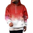 thumbnail image 1 of Men’s Pullover Hoodie with Drawstring Hood and Snowflake Print Casual Long Sleeve Sweatshirt for Everyday Wear Watermelon Red L, 1 of 4