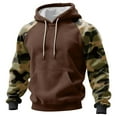 thumbnail image 1 of Men’s Pullover Hoodie with Raglan Camouflage Sleeves and Adjustable Drawstring Hood for Everyday Wear Light Brown XL, 1 of 5