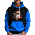 thumbnail image 1 of Men's Pullover Hoodie with Santa Claus Graphic Print Drawstring Hood Long Sleeve Kangaroo Pocket Casual Fit Sweatshirt Blue M, 1 of 5