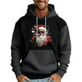 thumbnail image 1 of Men's Pullover Hoodie with Santa Claus Graphic Print Drawstring Hood Long Sleeve Kangaroo Pocket Casual Fit Sweatshirt Dark Gray 2XL, 1 of 5