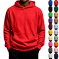 thumbnail image 1 of Men's Pullover Hoodies Big and Tall Long Sleeve Casual Hooded Sweatshirt Loose fit Comfort Pullover Hoodies Red L, 1 of 5