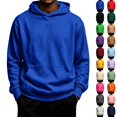 thumbnail image 1 of Men's Pullover Hoodies Big and Tall Long Sleeve Casual Hooded Sweatshirt Loose fit Comfort Pullover Hoodies Royal Blue S, 1 of 5