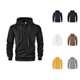 thumbnail image 1 of Men's Pullover Solid Color Casual Sports Loose Trend Long Sleeve Hooded Sweatshirt Man Men Cotton Hooded Sweatshirt, 1 of 9