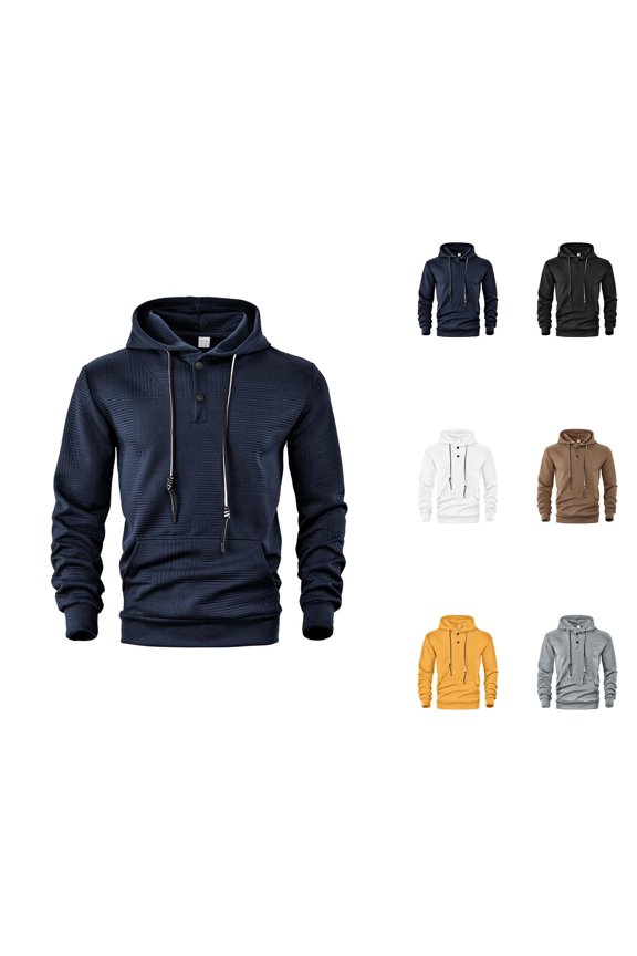Men's Pullover Solid Color Casual Sports Loose Trend Long Sleeve Hooded Sweatshirt Man Men Cotton Hooded Sweatshirt