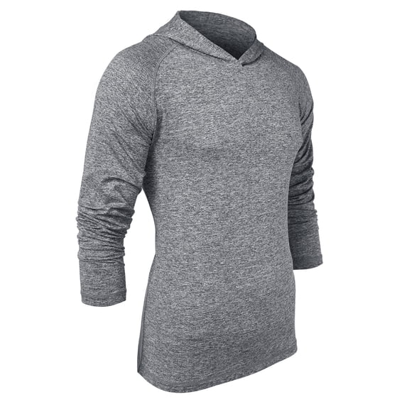 Men's Pullover Sport Shirts, Long Sleeve Fishing Golf Workout Running Shirts, Gray, M