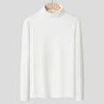 thumbnail image 1 of Men's Pullover Sweater Long Sleeve Turtle Neck Knit Shirt Classic Regular Fit Casual Sweater Solid Color Tops (M, White), 1 of 5