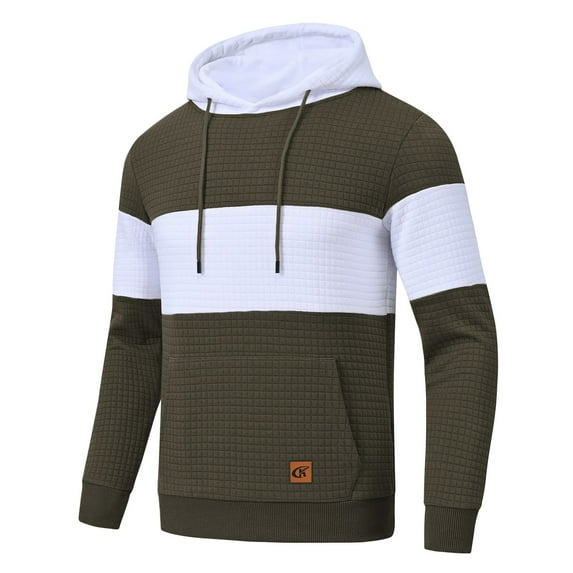 Men's Pullover Sweatshirt Casual Long Sleeve Drawstring Hoody Top with Kanga Pocket