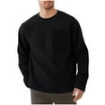 thumbnail image 1 of Men's Pullover Sweatshirt, Long Sleeve Solid Color Comfortable Warm Fleece Lined with Foldable Hood, Breathable Moisture Wicking Lightweight for Home, Outdoor and Travel Use, 1 of 4