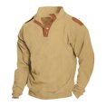 thumbnail image 1 of Men's Pullover Sweatshirts Long Sleeve Casual Thermal Loose Fit Button Up Shirts Comfortable Breathable Soft Fabric Mens Casual Crew Neck Basic Tees, 1 of 3