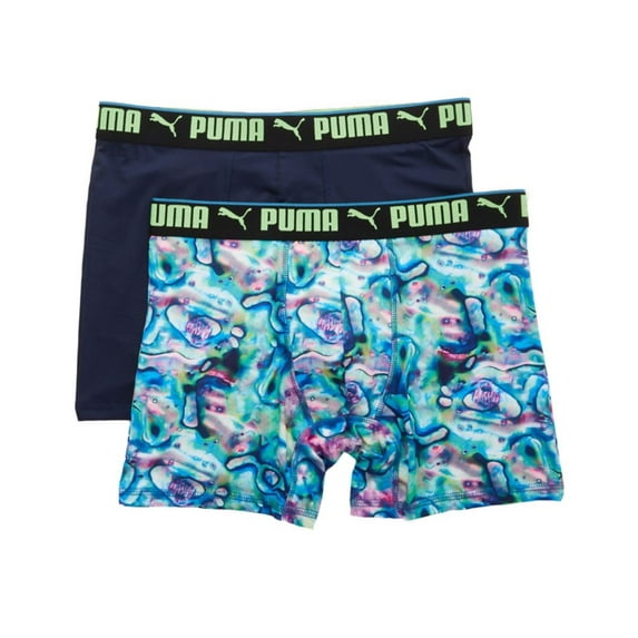 Men's Puma 151153 Sportstyle Boxer Brief - 2 Pack (Liquid Metal/Peacoat L)