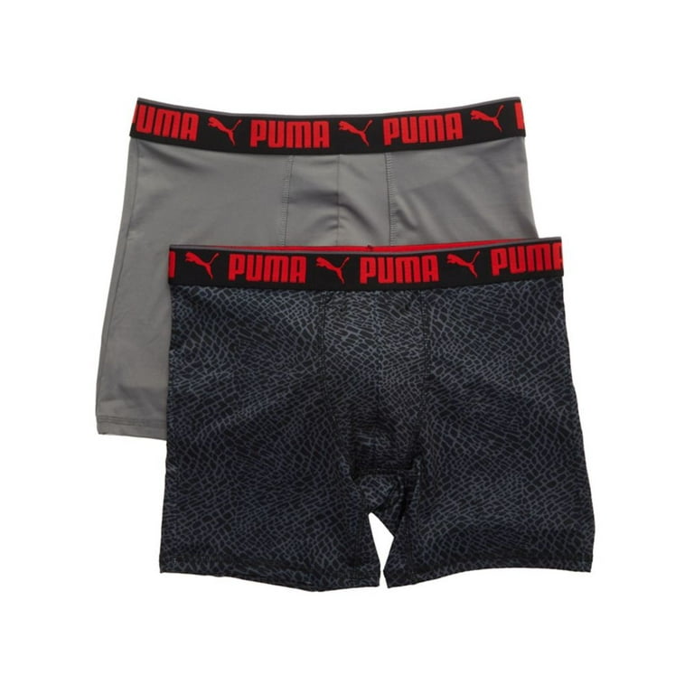 Men s Puma 15666 Sportstyle Boxer Brief 2 Pack Black Grey XL