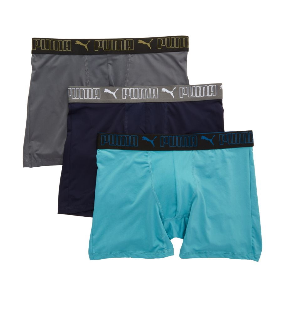 Men s Puma 15945 Training Fit Boxer Brief 3 Pack Olive Black
