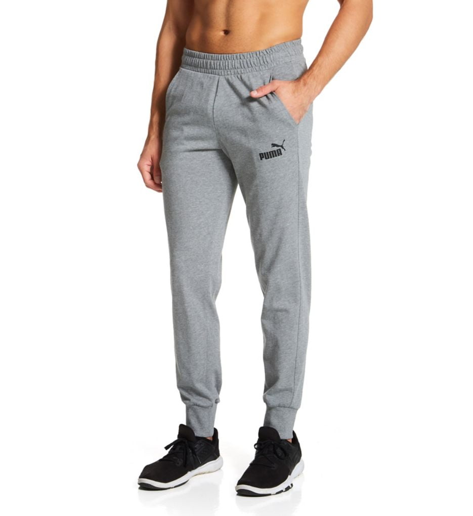Men's Puma 586746 Essential Jersey Knit Cuff Sweat Pant (Medium Gray  Heather M)