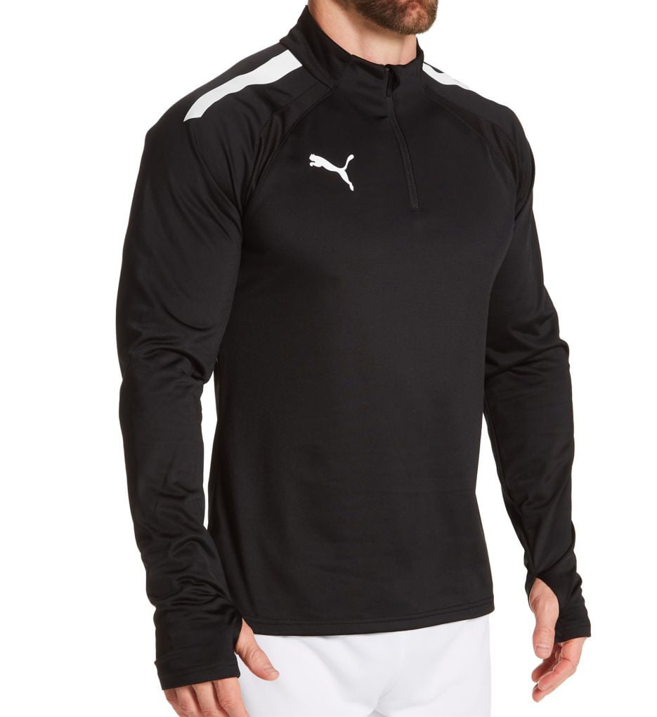 Men\'s Puma 657236 Teamliga 1/4 Zip Long Sleeve Shirt (Smoked Pearl/White S)