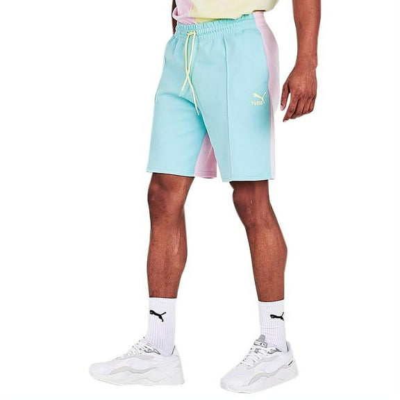 Men's Puma Angel Blu/Cloud Pnk/Yellow Classics Pintuck Shorts (533062 49) - S