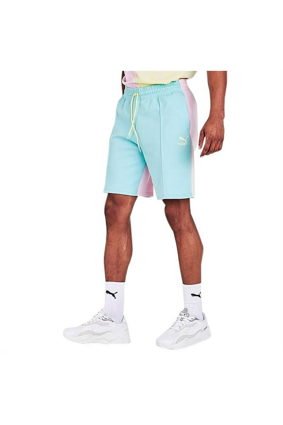 Men's Puma Angel Blu/Cloud Pnk/Yellow Classics Pintuck Shorts (533062 49) - S