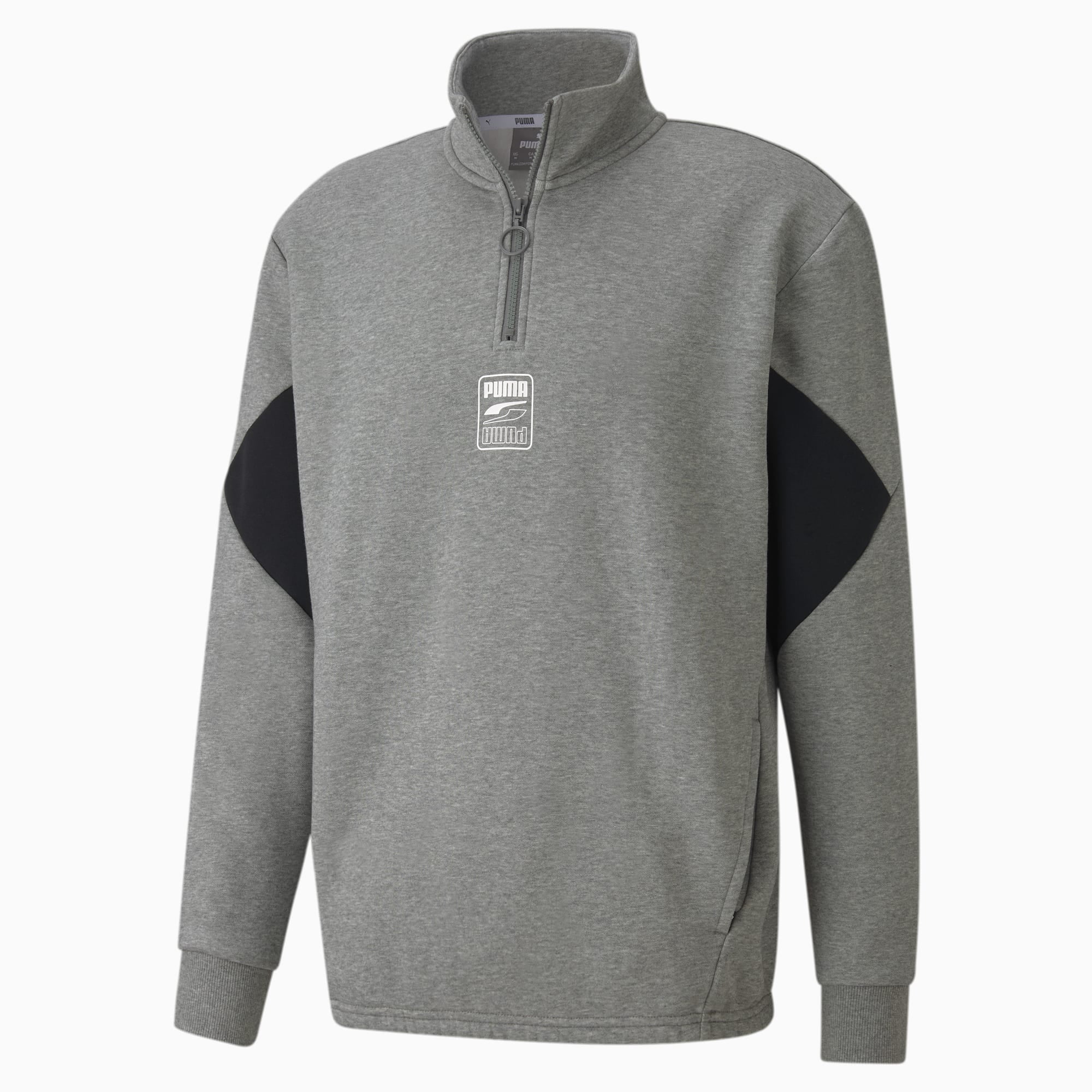 Puma Men's Gray Half Zip Fleece Hoodie XL Kuwait Ubuy