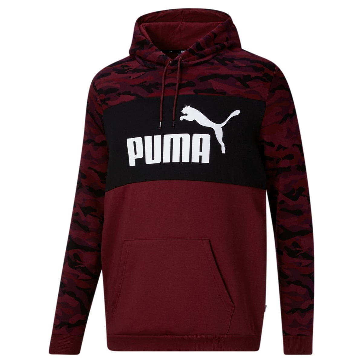 Men s Puma Intense Red ESS Camo Hoodie M Walmart