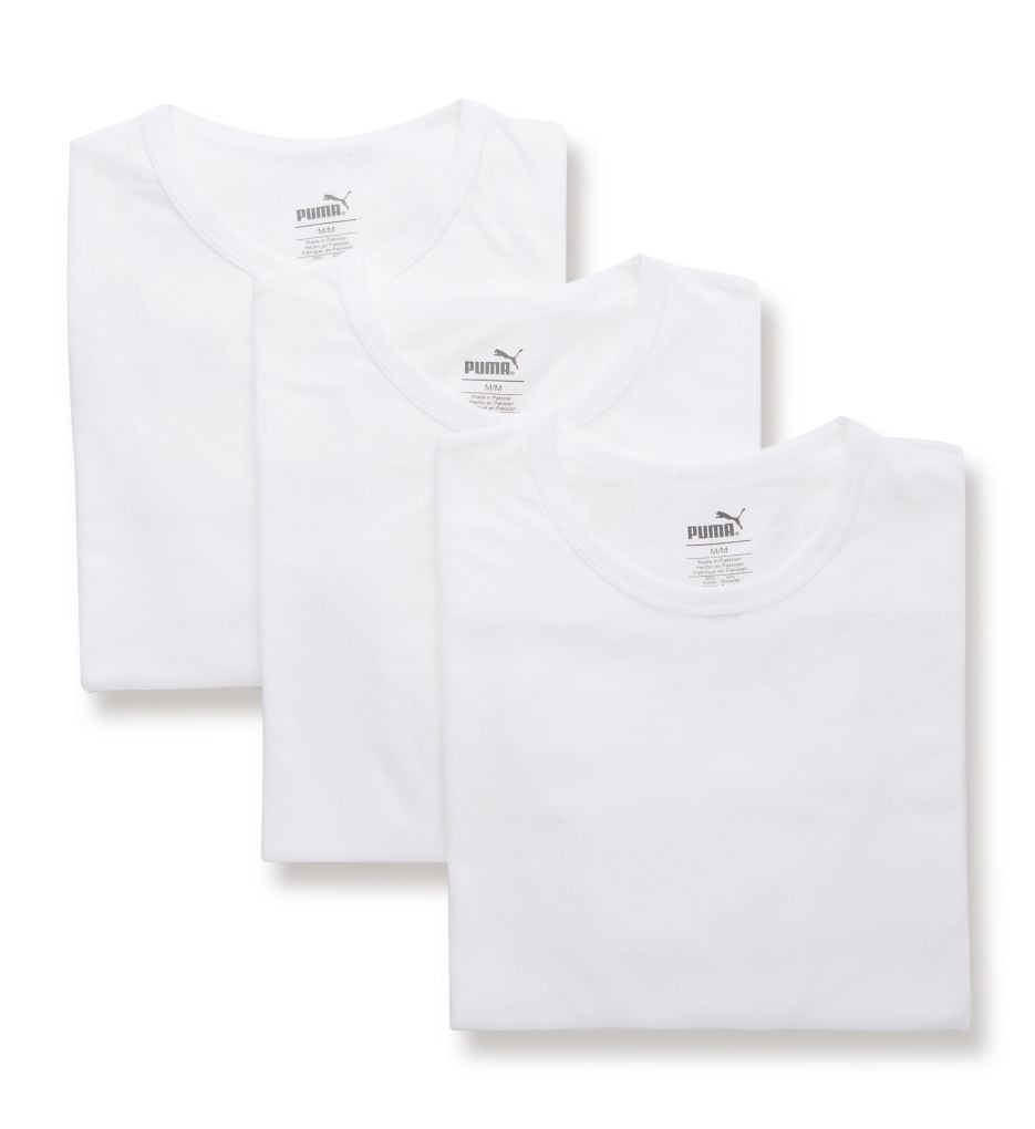 Men's Puma M23051 Men's Crew Neck T-Shirts - 3 Pack (White L) - Walmart.com