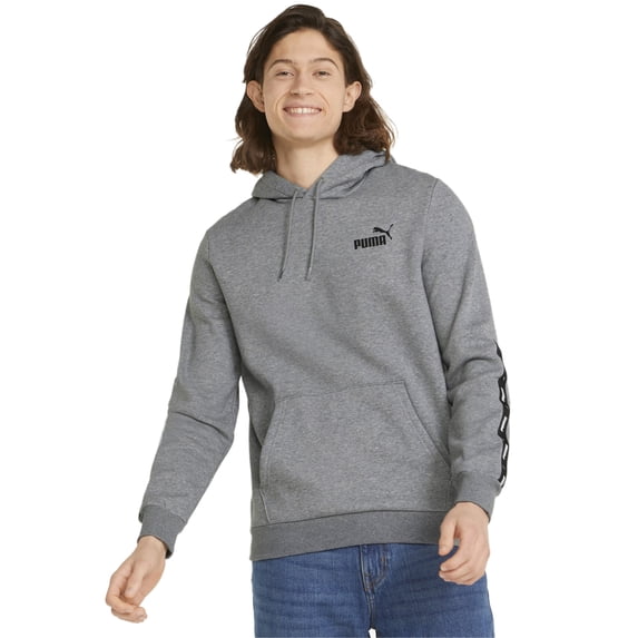 Men's Puma Medium Gray Heather ESS+ Tape Hoodie - M