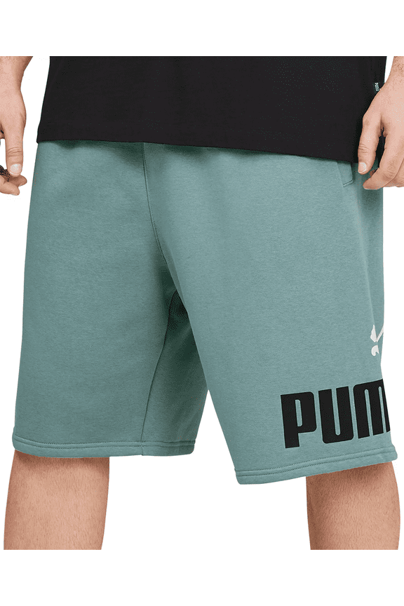 Men's Puma Mineral Blue Big Fleece Logo 10 Shorts - L