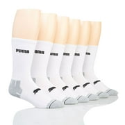 Men's Puma P116382 Athletic Terry Crew Socks - 6 Pack (White/Black O/S)