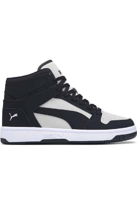 Men's Puma Rebound Layup Nubuck Cool Light Grey-Black-White (381277 07) - 9.5