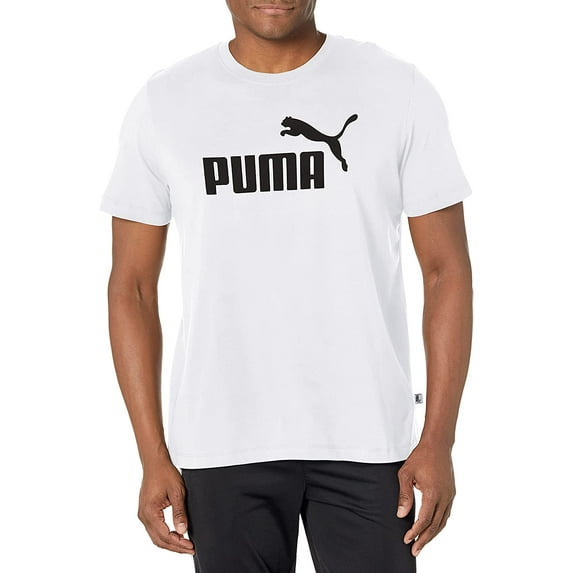 Men's Puma White ESS Logo T-Shirt - L
