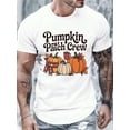 thumbnail image 1 of Men's Pumpkin Patch Crew Graphic T-Shirt - Black Fall Tee With Pumpkin Design, Soft Everyday Shirt For Halloween, Thanksgiving, Autumn Harvest Parties - Machine Washable Casual Crewneck Top, 1 of 5
