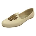 thumbnail image 1 of Men's Punjabi Jutti Cream Loafers Slip On Flats Handmade Sherwani Mojari Traditional Shoes Ethnic Indian Juti US 12 / EURO 45, 1 of 6