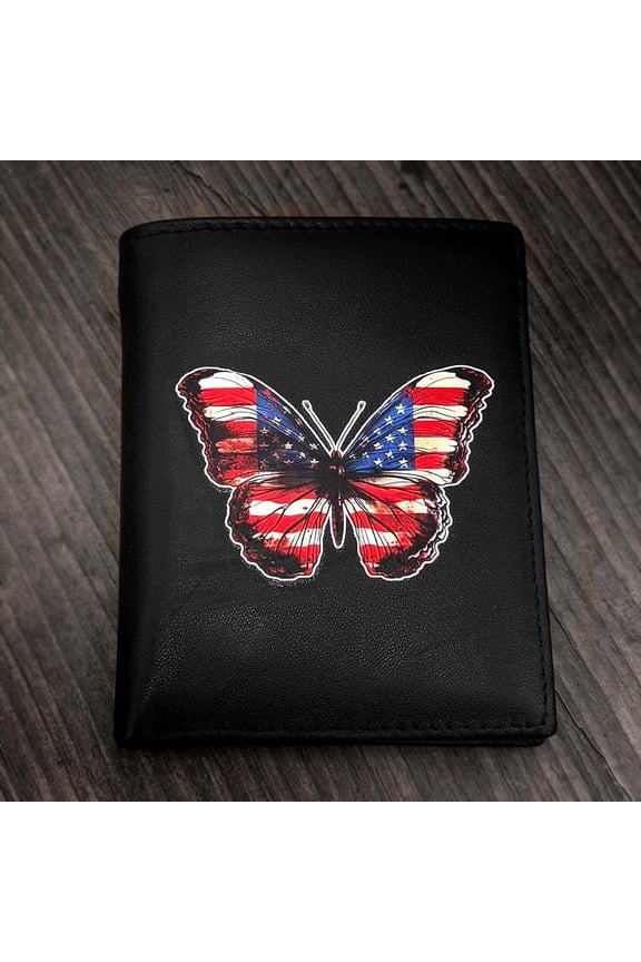 Men's Punk Biker Wallet Butterfly Leather Purse Money Wallet