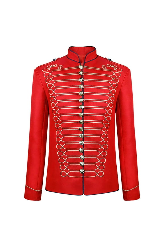 Men's Punk Officer Military Drummer Parade Jacket,Mens Prince Coats Drummer Parade Punk Officer Prince Uniform Jacket