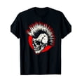 thumbnail image 1 of Men's Punk Rock Mohawk Skull Graphic T-Shirt, 1 of 6