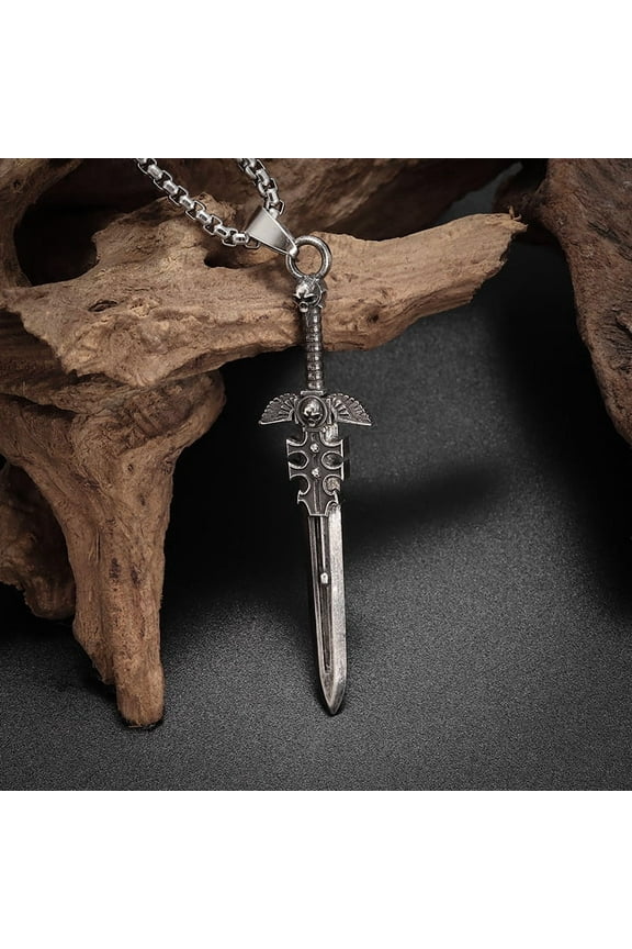 Men's Punk Style Sword Pendant Necklace