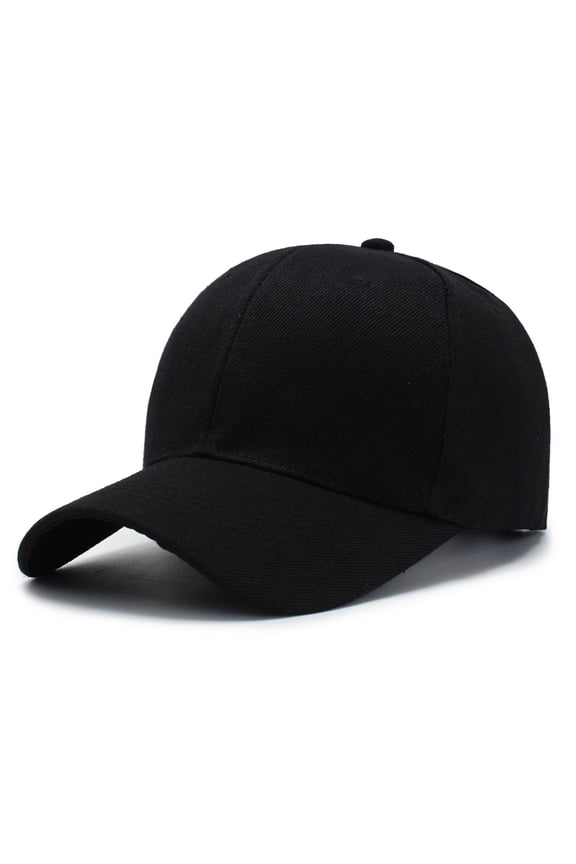 Men's Pure Cotton Blank Baseball Cap, Solid Color Adjustable Dad Hat, Outdoor Sun Protection Peaked Cap for Sports and Casual Wear Black