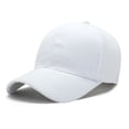 thumbnail image 1 of Men's Pure Cotton Blank Baseball Cap, Solid Color Adjustable Dad Hat, Outdoor Sun Protection Peaked Cap for Sports and Casual Wear White, 1 of 3