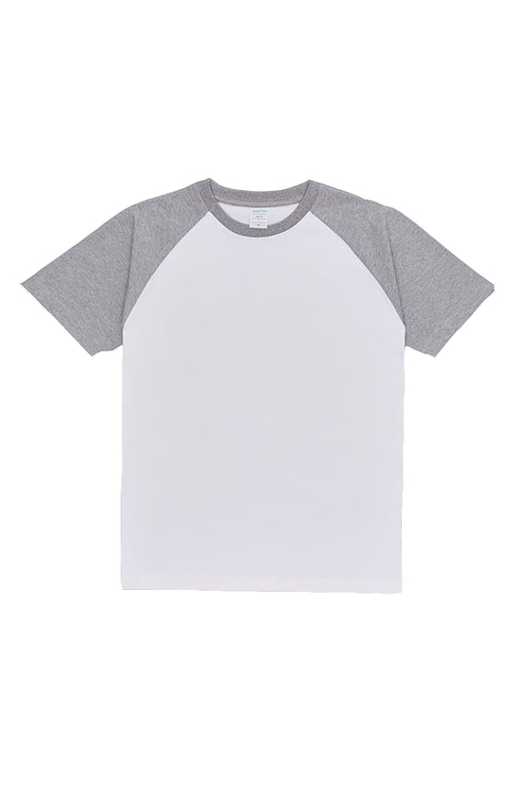 Men's Pure Cotton Color Blocked Patch T Shirt Solid Vintage Heavyweight Color Blocked Loose Short Sleeve White XXL