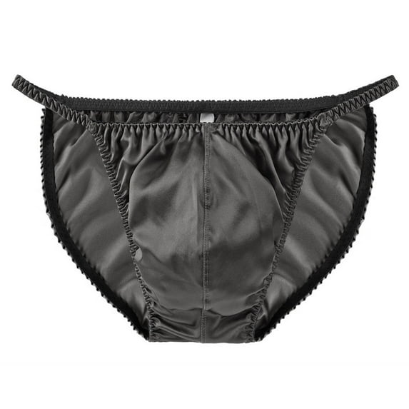 Men\\\'s Pure Silk Solid Low-rise Briefs Undies Bikinis Underwear Panties Lingerie