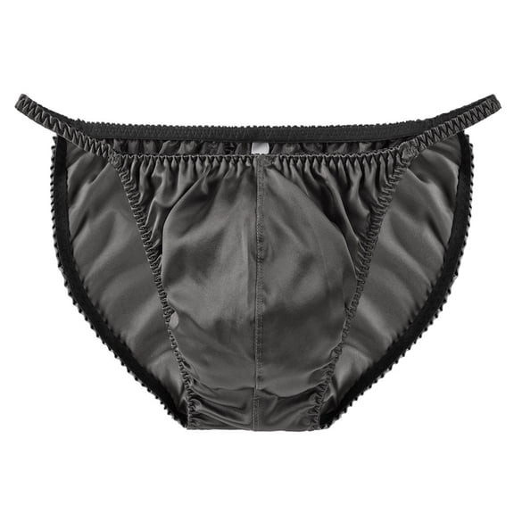 Men\\\'s Pure Silk Solid Low-rise Briefs Undies Bikinis Underwear Panties Lingerie