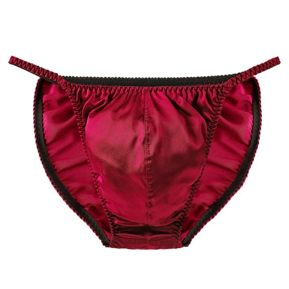 Men\\\'s Pure Silk Solid Low-rise Briefs Undies Bikinis Underwear Panties Lingerie