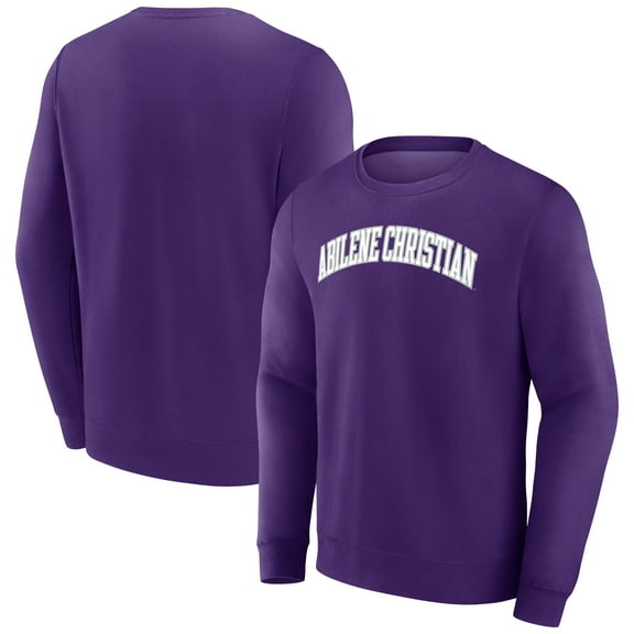 Men's Purple Abilene Christian University Wildcats Short Name Fleece Pullover Sweatshirt