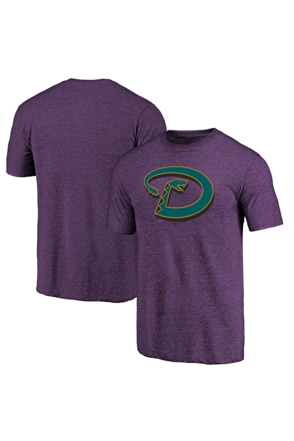 Men's Purple Arizona Diamondbacks Cooperstown Official Logo Tri-Blend T-Shirt