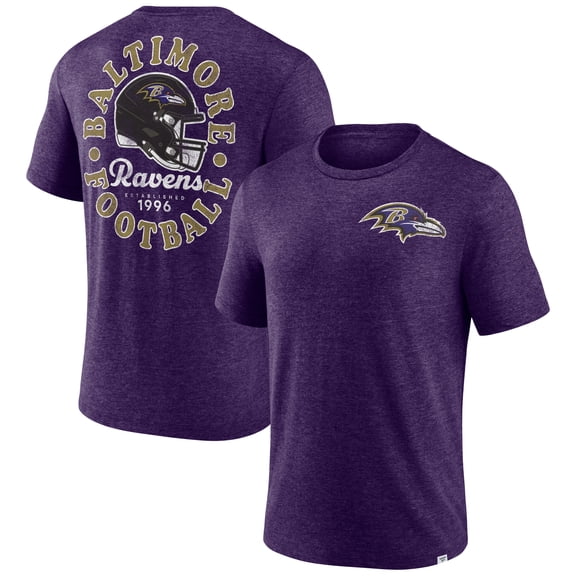Men's Purple Baltimore Ravens Oval Bubble Tri-Blend T-Shirt