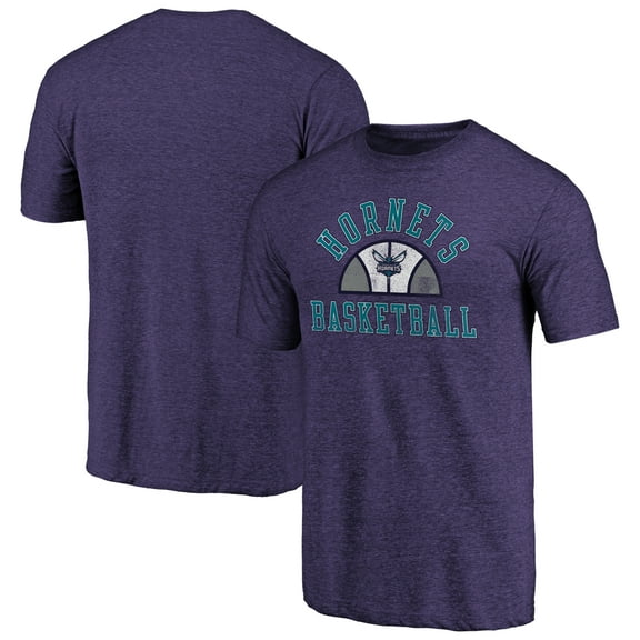 Men's Purple Charlotte Hornets Half Classic Tri-Blend T-Shirt