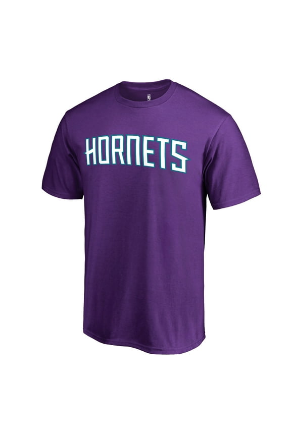 Men's Purple Charlotte Hornets Primary Wordmark T-Shirt